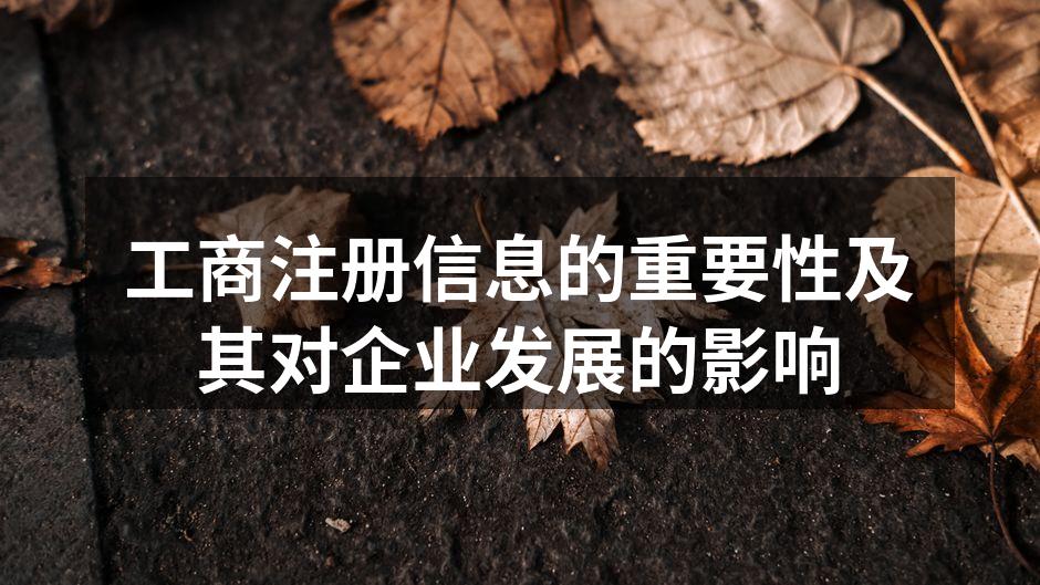 工商注册信息的重要性及其对企业发展的影响